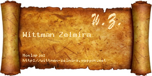 Wittman Zelmira névjegykártya